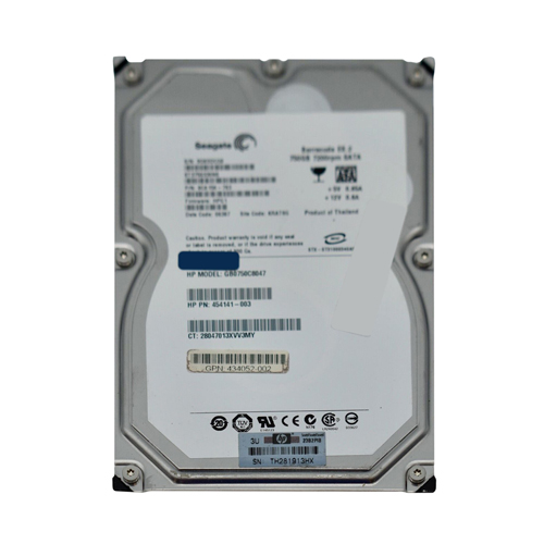 HP 434052-002 | 750GB 7200RPM SATA 3Gb/s NCQ 16MB Cache Hot-Swappable 3.5-inch Midline Hard Drive Refurbished - Hewlett-Packard (ou HP en abrégé) refurbished available on Gotodirect