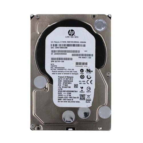 HP 693671-003 | 4TB 7200RPM SATA 6Gb/s Hot-Swappable 512n 3.5-Inch Midline Hard Drive for ProLiant Servers Refurbished - Hewlett-Packard (ou HP en abrégé) refurbished available on Gotodirect