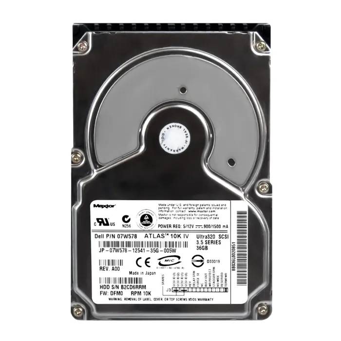 Dell 07W578 | 36GB 10000RPM Ultra320 SCSI 68-Pin 3.5-Inch Hard Drive Refurbished - Dell refurbished available on Gotodirect