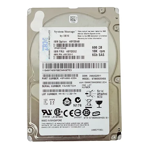 IBM 49Y2048 | 600GB 10000RPM SAS 6Gb/s Hot Swappable 2.5-Inch Hard Drive Refurbished -  refurbished available on Gotodirect