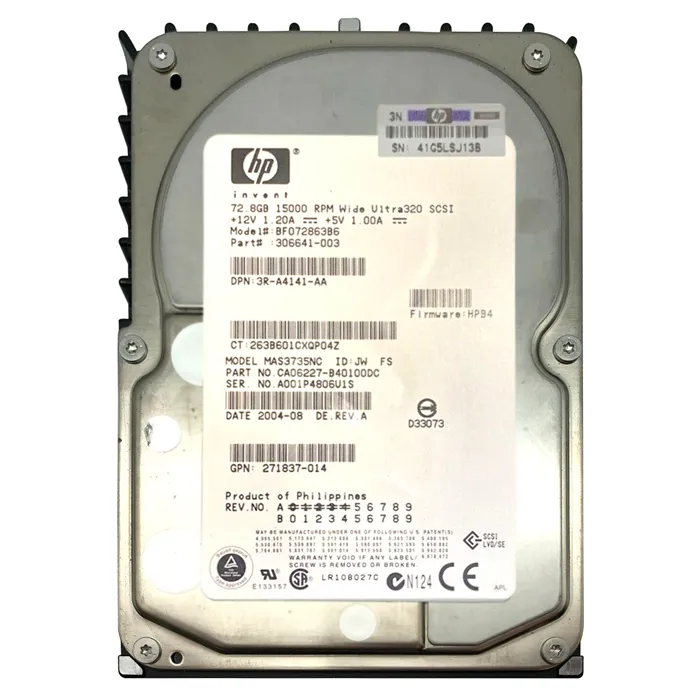 HP BF072863B6 | 72.8GB 15000RPM Ultra320 SCSI Hot Swappable LVD 80-Pin 3.5-Inch Hard Drive for BL20p Gen2 Server Refurbished - Hewlett-Packard (ou HP en abrégé) refurbished available on Gotodirect
