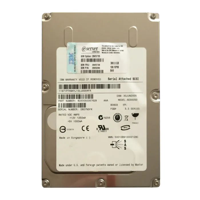 IBM 26K5735 | 300GB 10000RPM SAS 3Gb/s 3.5-Inch 16MB Cache Hard Drive Refurbished -  refurbished available on Gotodirect
