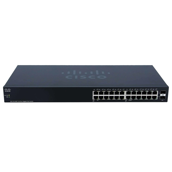 Cisco SG110-24HP-NA | Small Business SG110-24 PoE 24 x Ports 10/100/1000Base-T + 2 x SFP Mini-GBIC Layer 2 Unmanaged Gigabit Ethernet Switch Refurbished - Cisco Systems Inc. refurbished available on Gotodirect