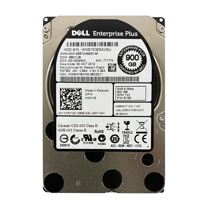 Dell 0Y5YV5 | 900GB 10000RPM SAS 6Gb/s Hot-Pluggable 2.5-Inch Hard Drive for EqualLogic Storage Array Refurbished - Dell refurbished available on Gotodirect