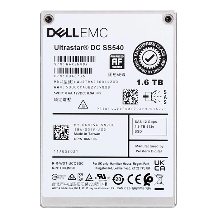 Dell 06NF96 | 1.6TB 2.5-inch 12GB/s SAS Triple-Level Cell Mixed-Use (512e) Hot-Pluggable Solid State Drive for PowerEdge G14 - G16 Servers and Storage Arrays Refurbished - Dell refurbished available on Gotodirect