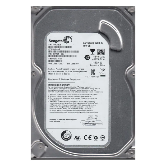 Seagate 9YP13A-304 | BarraCuda 7200.12 160GB 3.5-inch 6GB/s SATA NCQ 7200RPM 8MB Cache Desktop Hard Drive Refurbished - Seagate refurbished available on Gotodirect