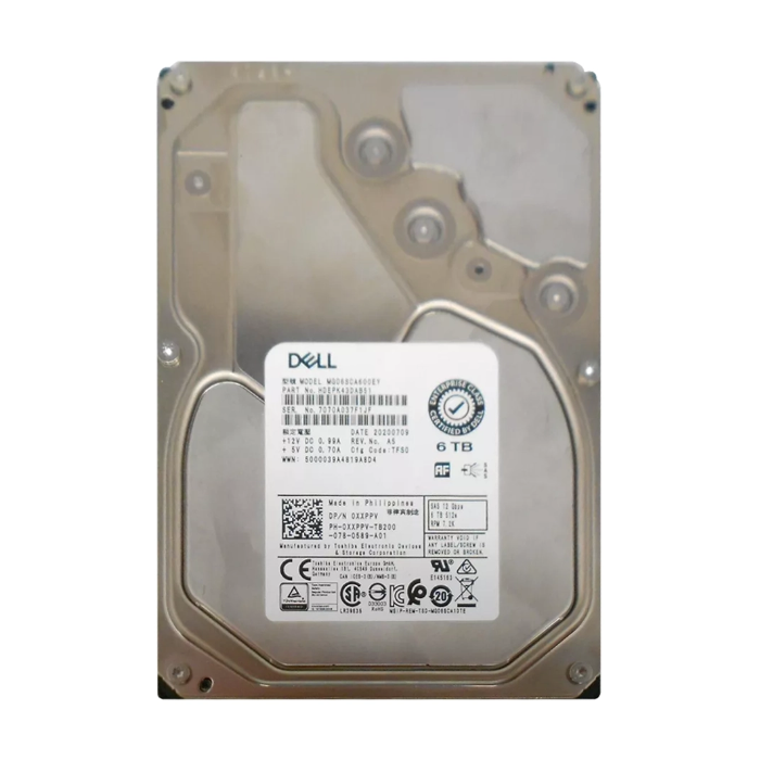 Dell 0XXPPV | 6TB 7200RPM SAS 12Gb/s Hot-Pluggable 256MB Cache 3.5-Inch Nearline Hard Drive for PowerEdge Server Refurbished - Dell refurbished available on Gotodirect