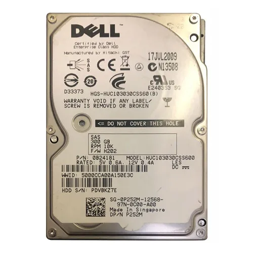 Dell 0P252M | 300GB 10000RPM SAS 6Gb/s 16MB Cache 2.5-Inch Hard Drive Refurbished - Dell refurbished available on Gotodirect