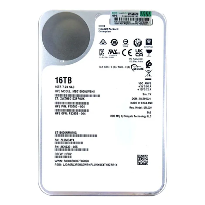 HP P23455-004 | 16TB 7200RPM 3.5inch LFF Instant Secure Erase 512e SAS-12Gbps SC Business Critical Hard Drive for ProLiant Gen10 Servers Refurbished - Hewlett-Packard (ou HP en abrégé) refurbished available on Gotodirect