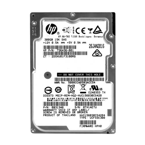 HP 736436-001 | 300GB 15000RPM SAS 6Gb/s Hot Swappable 2.5-Inch Enterprise Hard Drive Refurbished - Hewlett-Packard (ou HP en abrégé) refurbished available on Gotodirect