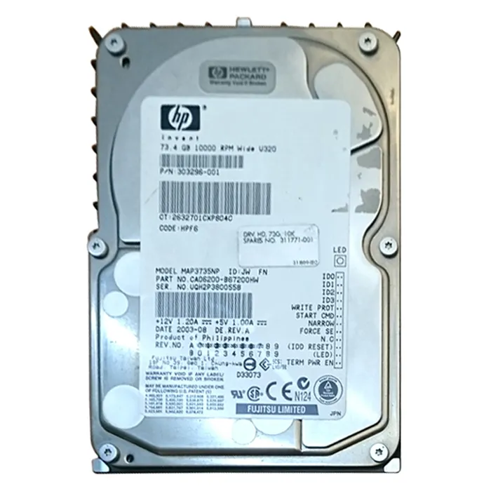 HP 303296-001 | 72.8GB 10000RPM Ultra-320 SCSI (LVD) 68-Pin 3.5-Inch Hard Drive Refurbished - Hewlett-Packard (ou HP en abrégé) refurbished available on Gotodirect