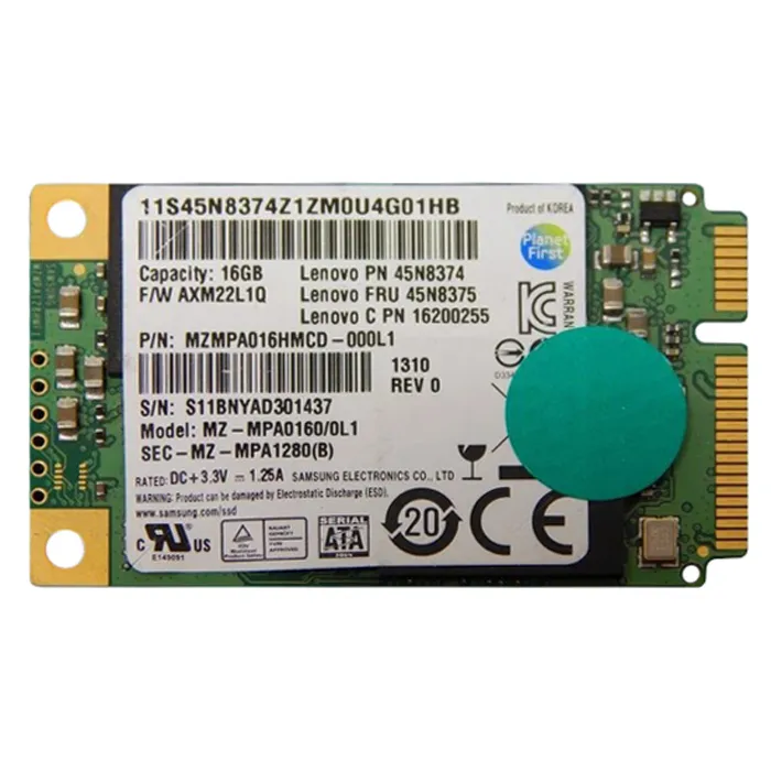 Lenovo 45N8375 | 16GB MLC SATA 3Gb/s mSATA Internal Solid State Drive for ThinkPad X230 X230i Refurbished - Lenovo refurbished available on Gotodirect