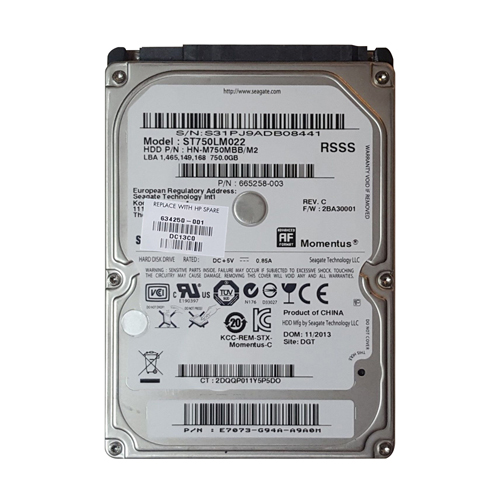 HP 634250-001 | 750GB 5400RPM SATA 3Gb/s 8MB Cache 2.5-inch Hard Drive Refurbished - Hewlett-Packard (ou HP en abrégé) refurbished available on Gotodirect