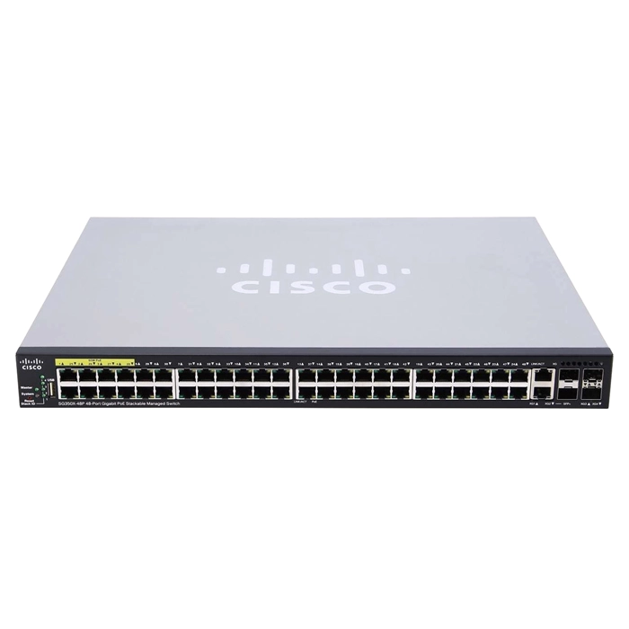 Buy Cisco SG350X-48P-K9 | Small Business 350X Series SG350X-48P 48 x Ports PoE+ 10/100/1000Base-T + 2 x Ports 10GBase-T Combo SFP+ + 2 x Ports SFP+ Stackable Rack-mountable Layer 3 Managed Gigabit Ethernet Network Switch Refurbished - $608.39 Cisco SG350X-48P-K9 | Small Business 350X Series SG350X-48P 48 x Ports PoE+ 10/100/1000Base-T + 2 x Ports 10GBase-T Combo SFP+ + 2 x Ports SFP+ Stackable Rack-mountable Layer 3 Managed Gigabit Ethernet Network Switch Refurbished - Cisco Systems Inc. refurbished available on Gotodirect
