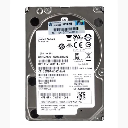 Buy HP 781514-002 | 1.2TB 10000RPM SAS 12Gb/s 128MB Cache Hot-Swappable SFF 2.5-Inch Hard Drive Refurbished - $206.67 HP 781514-002 | 1.2TB 10000RPM SAS 12Gb/s 128MB Cache Hot-Swappable SFF 2.5-Inch Hard Drive Refurbished - Hewlett-Packard (ou HP en abrégé) refurbished available on Gotodirect