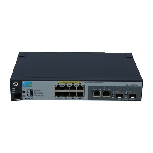 HP J9565A | Aruba 2615 Series 2615-8-PoE 8 x RJ-45 Ports PoE 10/100Base-TX + 2 x Dual-personality Ports Layer 3 Managed Rack-mountable Fast Ethernet Network Switch Refurbished - Hewlett-Packard (ou HP en abrégé) refurbished available on Gotodirect