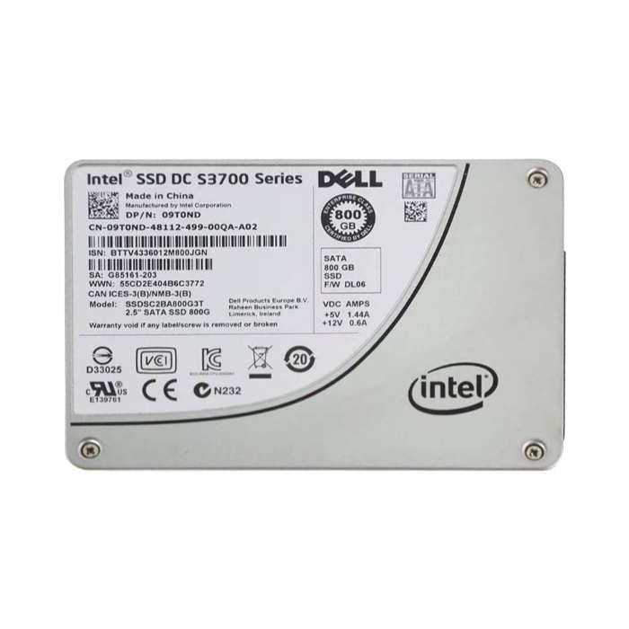 Dell 9T0ND | 800GB Multi-Level Cell SATA 6Gb/s Write Intensive 2.5-Inch Enterprise Solid State Drive Refurbished - Dell refurbished available on Gotodirect