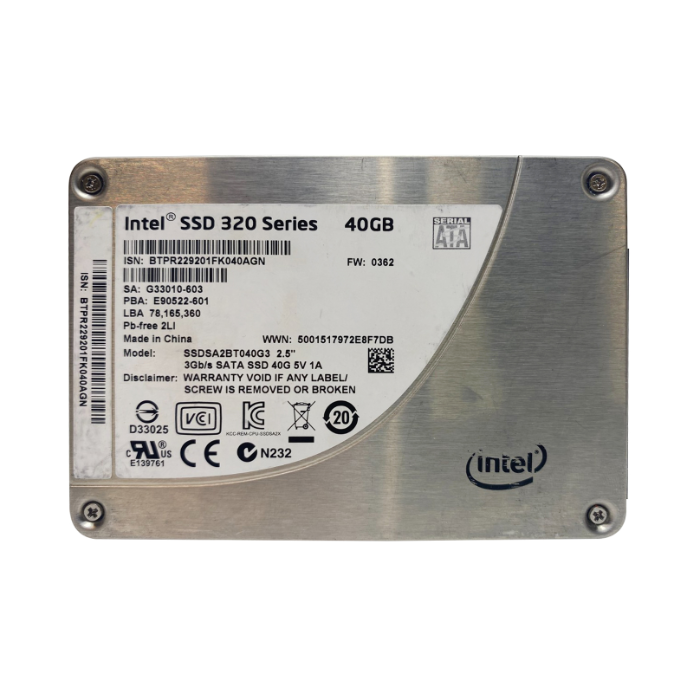 Intel SSDSA2BT040G3 | 320 40GB Multi-Level Cell SATA 3Gb/s 2.5-Inch Solid State Drive Refurbished - Intel refurbished available on Gotodirect