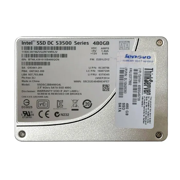 Lenovo 4XB0G45739 | 480GB SATA 6Gb/s Hot-Swappable 2.5-Inch Solid State Drive for ThinkServer Gen5 Refurbished - Lenovo refurbished available on Gotodirect