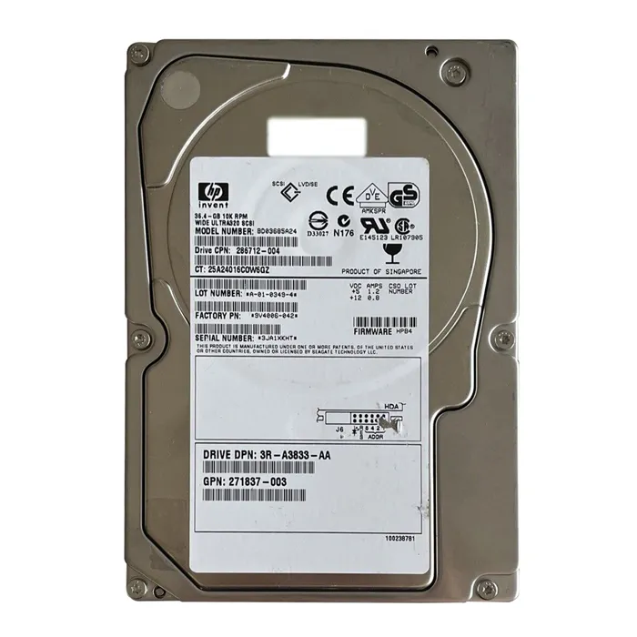HP BD03685A24 | 36.4GB 10000RPM Ultra320 SCSI Hot Swappable LVD 80-Pin 3.5-Inch Hard Drive Refurbished - Hewlett-Packard (ou HP en abrégé) refurbished available on Gotodirect