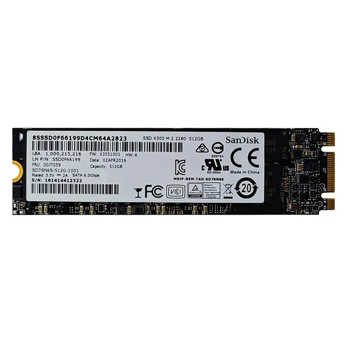 Lenovo 00JT059 | 512GB Triple-Level Cell SATA 6Gb/s M.2 2280 Solid State Drive Refurbished - Lenovo refurbished available on Gotodirect