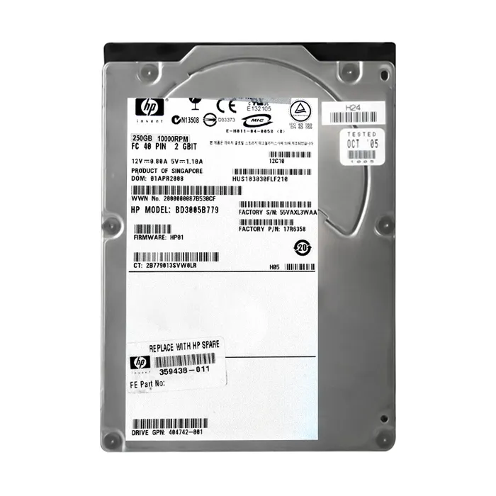 Buy HP BD3005B779 | 300GB 10000RPM Fibre Channel 2Gb/s Hot-Swappable 40-Pin LVD 3.5-inch Hard Drive Refurbished - $106.30 HP BD3005B779 | 300GB 10000RPM Fibre Channel 2Gb/s Hot-Swappable 40-Pin LVD 3.5-inch Hard Drive Refurbished - Hewlett-Packard (ou HP en abrégé) refurbished available on Gotodirect