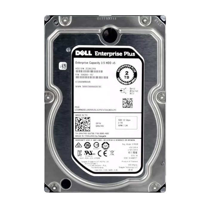 Dell RN7R5 | 2TB 7200RPM SAS 12Gb/s Hot-Pluggable 3.5-Inch Hard Drive for EqualLogic Storage Array Refurbished - Dell refurbished available on Gotodirect