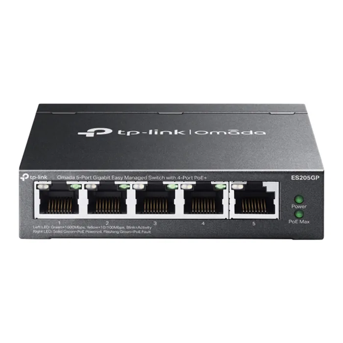 TP-LINK ES205GP | Omada 5-Port Gigabit Easy Managed Switch with 4-Port PoE+ Refurbished - TP-Link refurbished available on Gotodirect