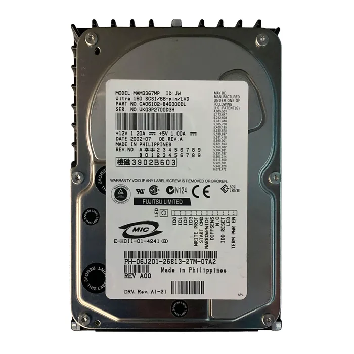 Fujitsu MAM3367MP | 36GB 15000RPM Ultra160 SCSI 68-Pin 8MB Cache 3.5-Inch Hard Drive Refurbished - Fujitsu refurbished available on Gotodirect
