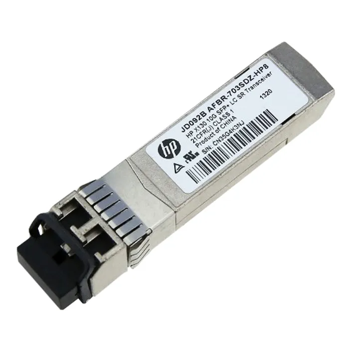 HP AFBR-703SDZ-HP8 | 10Gb/s 10GBase-SR Multi-Mode Fibre 850nm 300m Duplex LC Connector SFP+ Transceiver Module Refurbished - Hewlett-Packard (ou HP en abrégé) refurbished available on Gotodirect