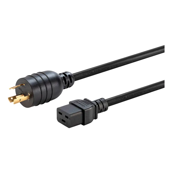 Monoprice 40099 | Heavy Duty Power Cord Locking NEMA L6-20P to IEC 60320 C19 12AWG 20A/2500W SJT 250V Black 6ft Refurbished -  refurbished available on Gotodirect