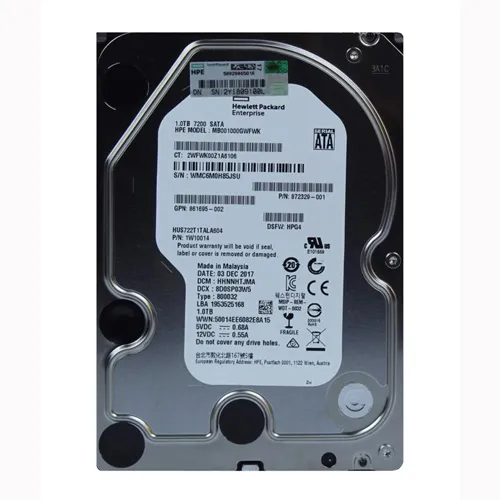 HP 872329-001 | 1TB 7200RPM SATA 6Gb/s 3.5-Inch Midline Hard Drive for ProLiant Servers Refurbished - Hewlett-Packard (ou HP en abrégé) refurbished available on Gotodirect