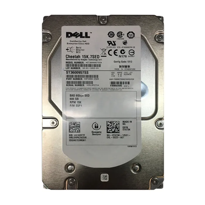 Dell 0T873K | 600GB 15000RPM SAS 6Gb/s Hot-Pluggable (SED) 3.5-Inch Hard Drive for PowerEdge Server & PowerVault Storage Array Refurbished - Dell refurbished available on Gotodirect