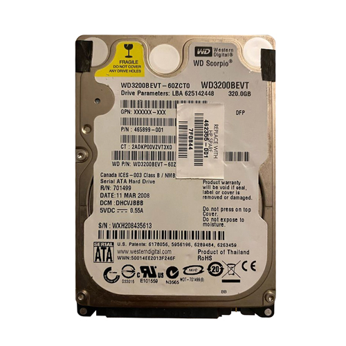Buy HP 462355-001 | 320GB 5400RPM SATA 3Gb/s 8MB Cache 2.5-inch Hard Drive Refurbished - $170.32 HP 462355-001 | 320GB 5400RPM SATA 3Gb/s 8MB Cache 2.5-inch Hard Drive Refurbished - Hewlett-Packard (ou HP en abrégé) refurbished available on Gotodirect