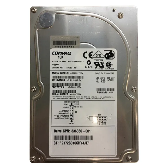 HP HD0093172C | 9.1GB 10000RPM Ultra-160 SCSI Hot-Pluggable (LVD) 80-Pin 3.5-Inch Hard Drive Refurbished - Hewlett-Packard (ou HP en abrégé) refurbished available on Gotodirect