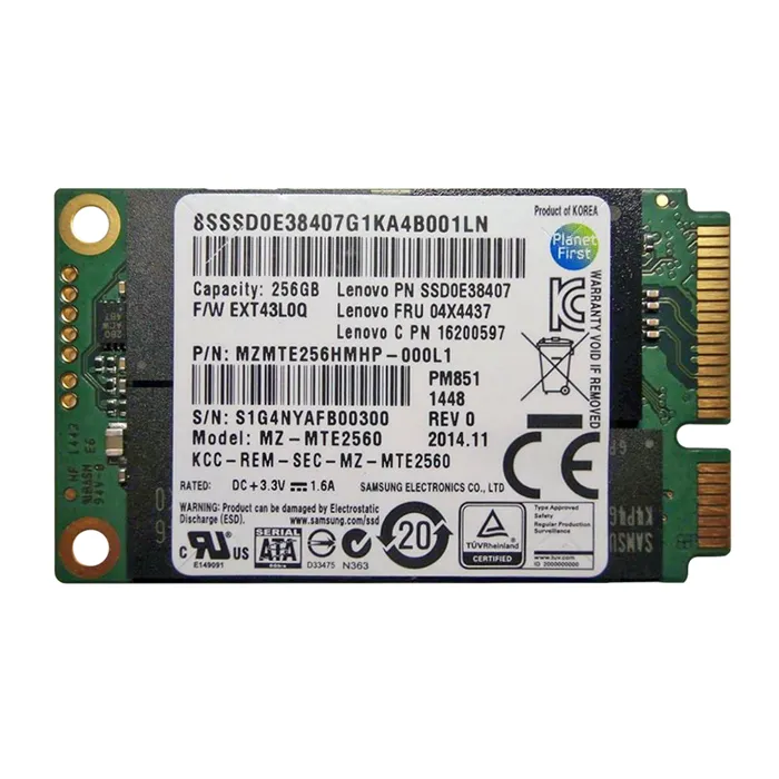 Samsung MZMTE256HMHP-000L1 | PM851 Series 256GB Triple-Level-Cell SATA 6Gb/s mSATA 1.8-Inch Solid State Drive Refurbished - Samsung refurbished available on Gotodirect