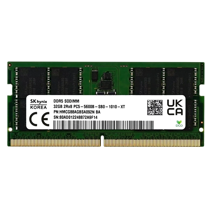Hynix HMCG88AGBSA092NBA | 32GB DDR5-5600MHz PC5-44800 Non-ECC Unbuffered SODIMM CL46 2Rx8 1.1V 262-Pin  Memory Module Refurbished -  refurbished available on Gotodirect