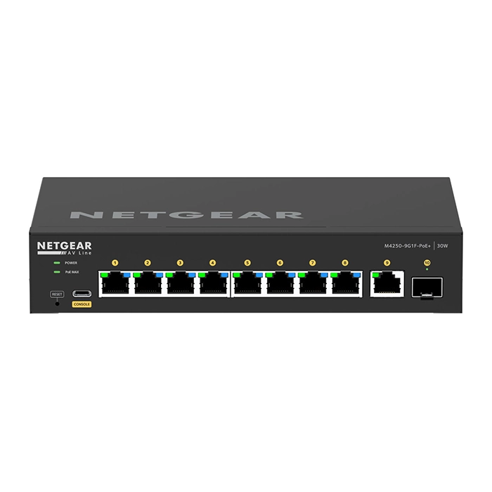 Netgear GSM4210PD-100NAS | 8 x Ports PoE+ 10/100/1000Base-T + 1 x 1G Port + 1 x SFP+ Ports Layer 3 Managed Desktop Gigabit Ethernet Network Switch Refurbished - Netgear refurbished available on Gotodirect