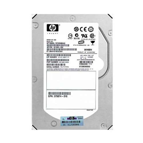 HP 431943-004 | 300GB 15000RPM SAS 3Gb/s LFF Hot-Pluggable Single Port 3.5-inch Hard Drive for Gen1 to Gen7 ProLiant Servers Refurbished - Hewlett-Packard (ou HP en abrégé) refurbished available on Gotodirect
