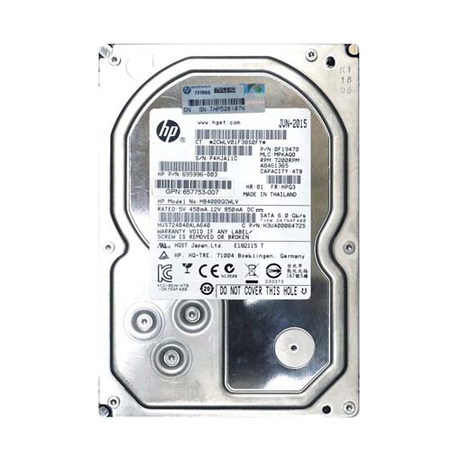 HP 695996-003 | 4TB 7200RPM SATA 6Gb/s Hot-Swappable 512n 3.5-inch Midline Hard Drive for ProLiant Servers Refurbished - Hewlett-Packard (ou HP en abrégé) refurbished available on Gotodirect