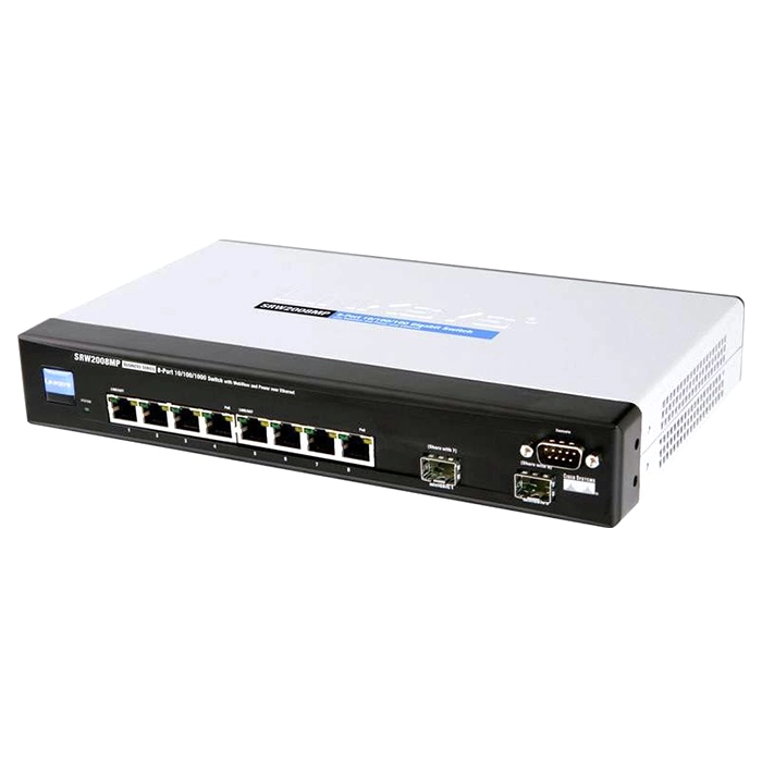 Linksys SRW2008MP | 8-Ports 10/1000Mbps 2 x Combo mini-GBIC Port Gigabit Managed Switch Refurbished - Linksys refurbished available on Gotodirect