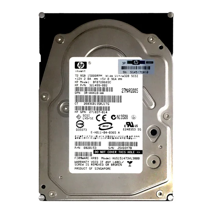 HP BF0728683C | 72.8GB 15000RPM Ultra320 SCSI Hot Pluggable LVD 80-Pin 3.5-Inch Hard Drive for DL360 Gen4 Server Refurbished - Hewlett-Packard (ou HP en abrégé) refurbished available on Gotodirect