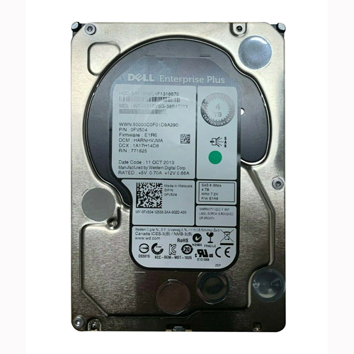 Dell FV504 | 4TB 7200RPM SAS 6Gb/s 64MB Cache 3.5-Inch Hard Drive Refurbished - Dell refurbished available on Gotodirect
