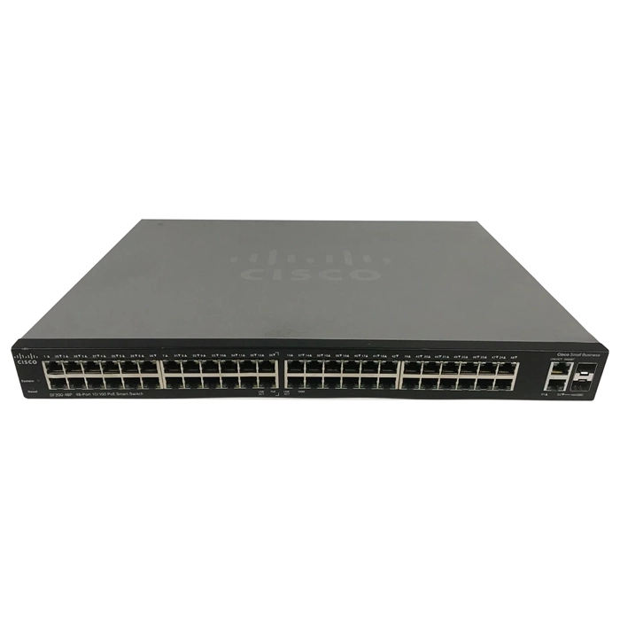 Cisco SF200-48P | Small Business 200 Series 48 x Ports PoE 10/100Base-T + 2 x Ports Combo SFP (mini-GBIC) Layer 2 Managed Rack-mountable Fast Ethernet Network Switch Refurbished - Cisco Systems Inc. refurbished available on Gotodirect