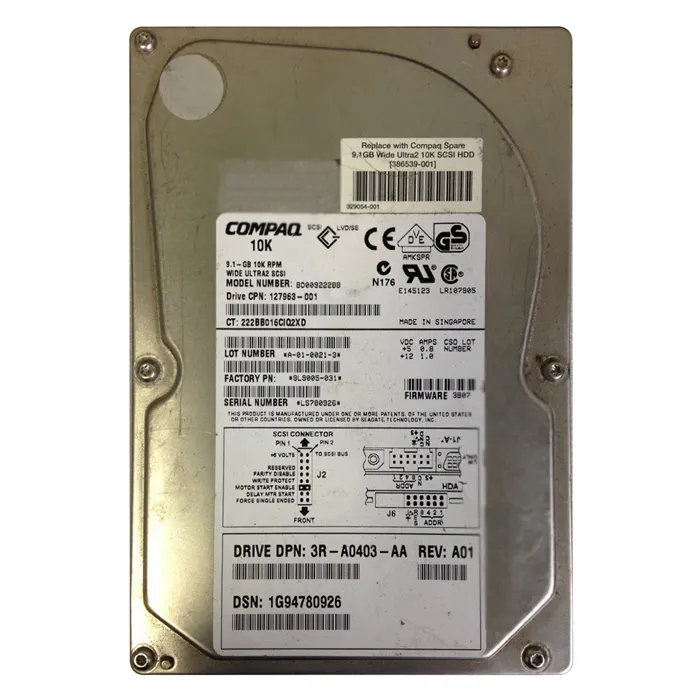 HP BD009222BB | 9.1GB 10000RPM Ultra-2 Wide SCSI (LVD) 68-Pin 3.5-Inch Hard Drive Refurbished - Hewlett-Packard (ou HP en abrégé) refurbished available on Gotodirect