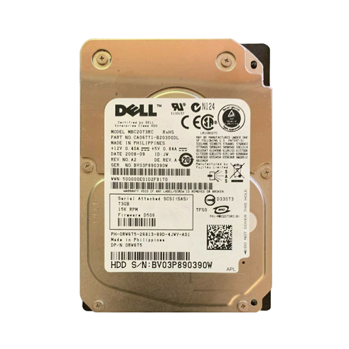 Dell 0RW675 | 73GB 15000RPM SAS 3Gb/s Hot-Pluggable 2.5-Inch Hard Drive for PowerEdge Servers Refurbished - Dell refurbished available on Gotodirect