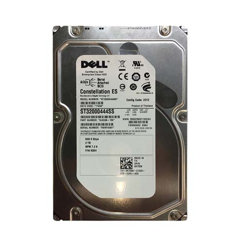 Dell 0R755K | 2TB 7200RPM SAS 6Gb/s Hot-Pluggable 3.5-Inch Hard Drive for PowerEdge Servers Refurbished - Dell refurbished available on Gotodirect