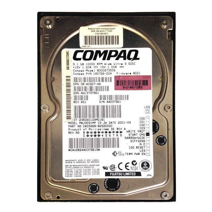 Compaq 3R-A0927-AA | 9GB 10000RPM Ultra160 SCSI 4MB Cache Hot-Swappable 3.5-Inch Hard Drive Refurbished -  refurbished available on Gotodirect
