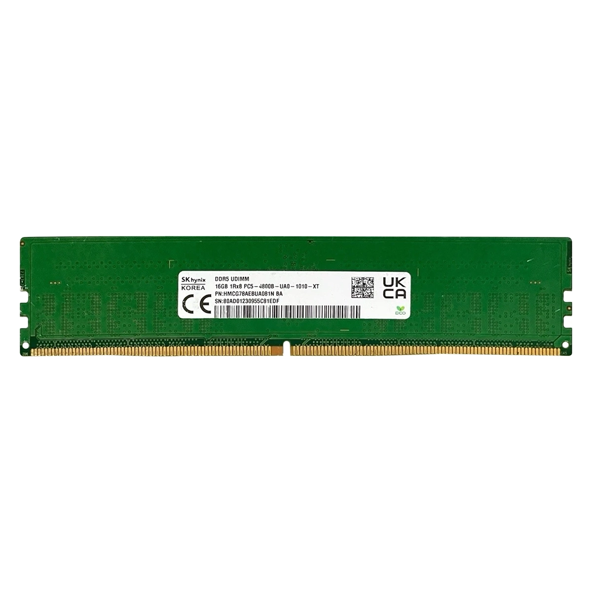 Hynix HMCG78AEBUA081NBA | 16GB DDR5-4800MHz PC5-38400 Non-ECC Unbuffered UDIMM CL40 1Rx8 1.1V 288-Pin Memory Module Refurbished -  refurbished available on Gotodirect