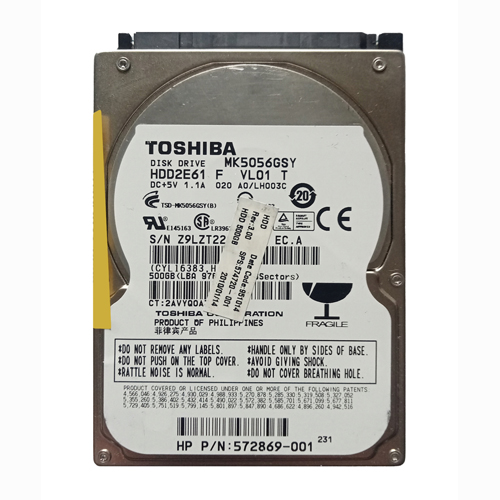 HP 574720-001 | 500GB 7200RPM SATA 3Gb/s 16MB Cache 2.5-inch Hard Drive for ProBook 17.3 Refurbished - Hewlett-Packard (ou HP en abrégé) refurbished available on Gotodirect